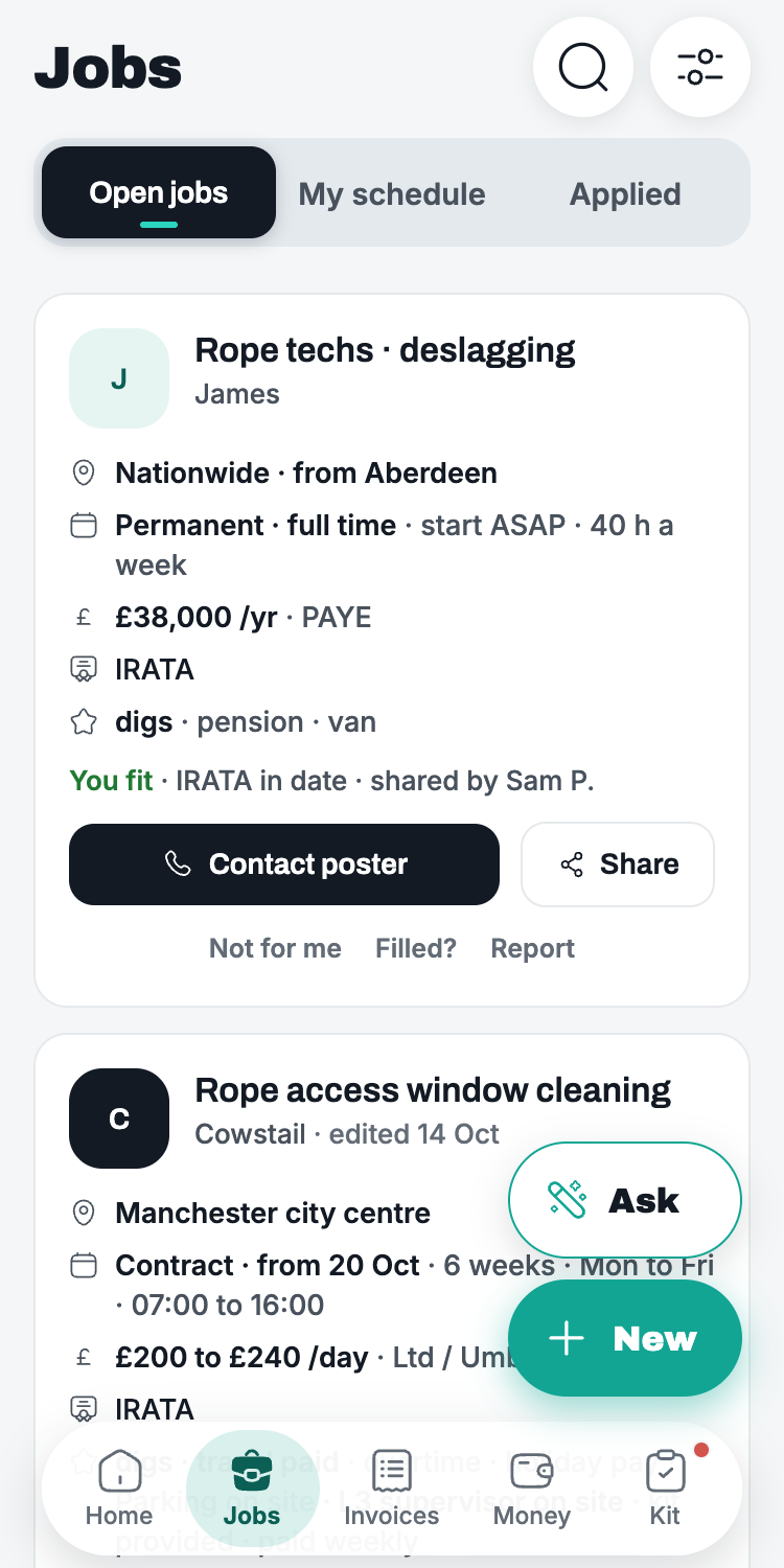The Cowstail job board